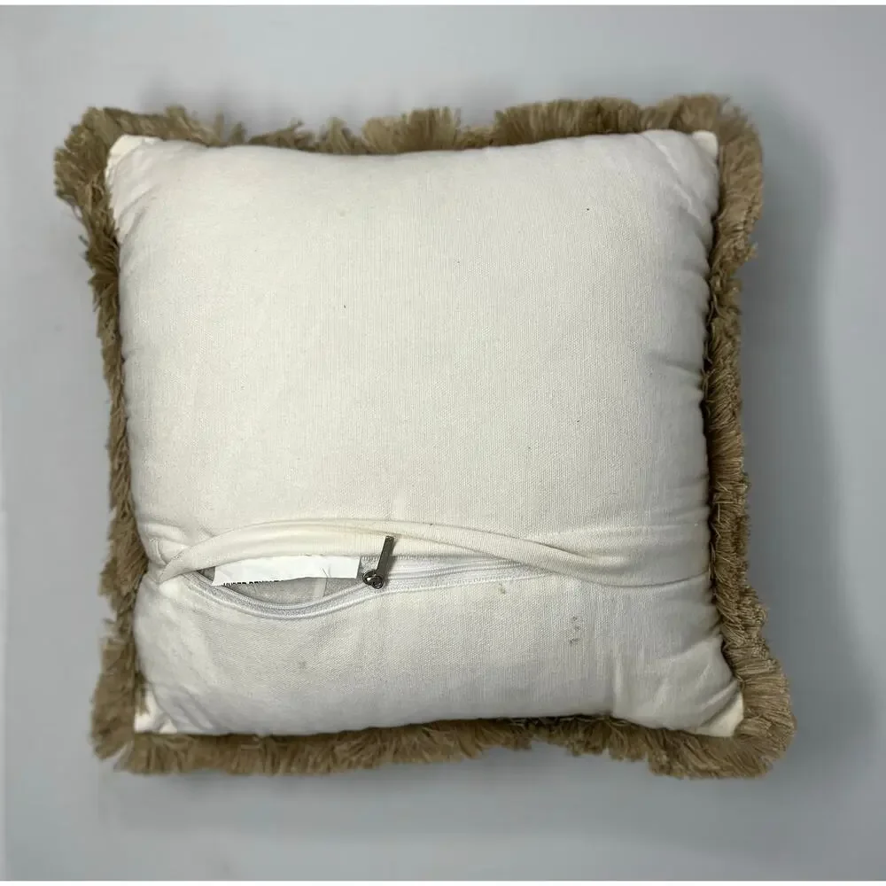 No brand Embroidered Fall Accent pillow size 14x14  has 2 stains (see photos)